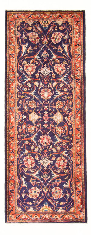 Alfombra de pasillo Alfombra persa - Bidjar - 306 x 118 cm - azul oscuro