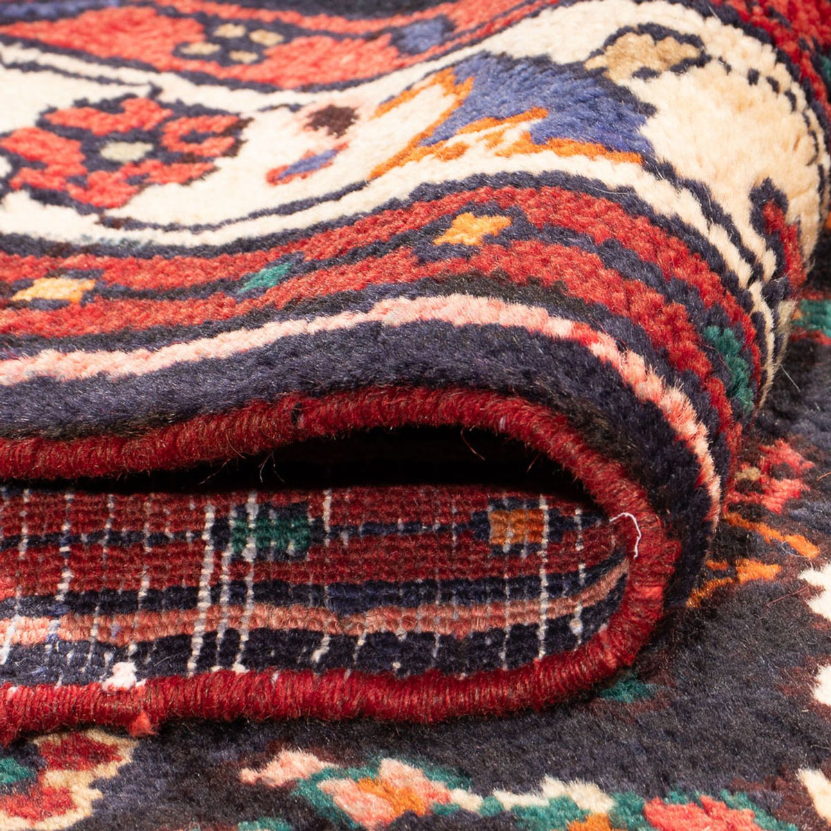 Alfombra de pasillo Alfombra persa - Nómada - 317 x 111 cm - azul oscuro