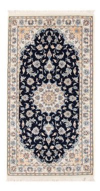 Alfombra Persa - Nain - Prima - 134 x 74 cm - azul oscuro