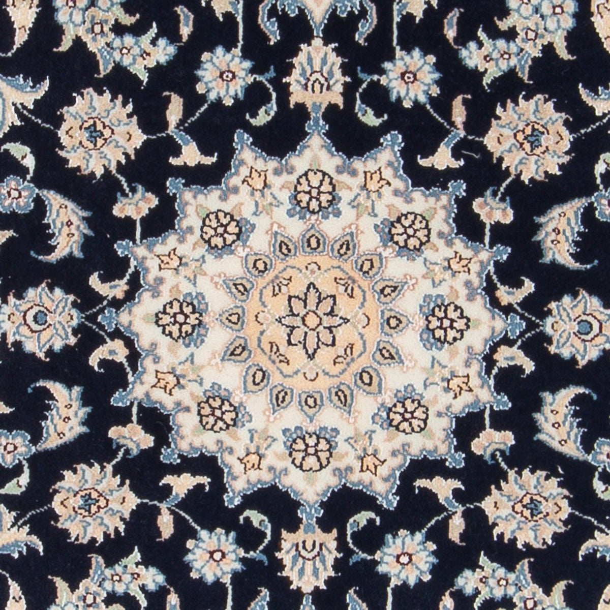 Alfombra Persa - Nain - Prima - 134 x 74 cm - azul oscuro