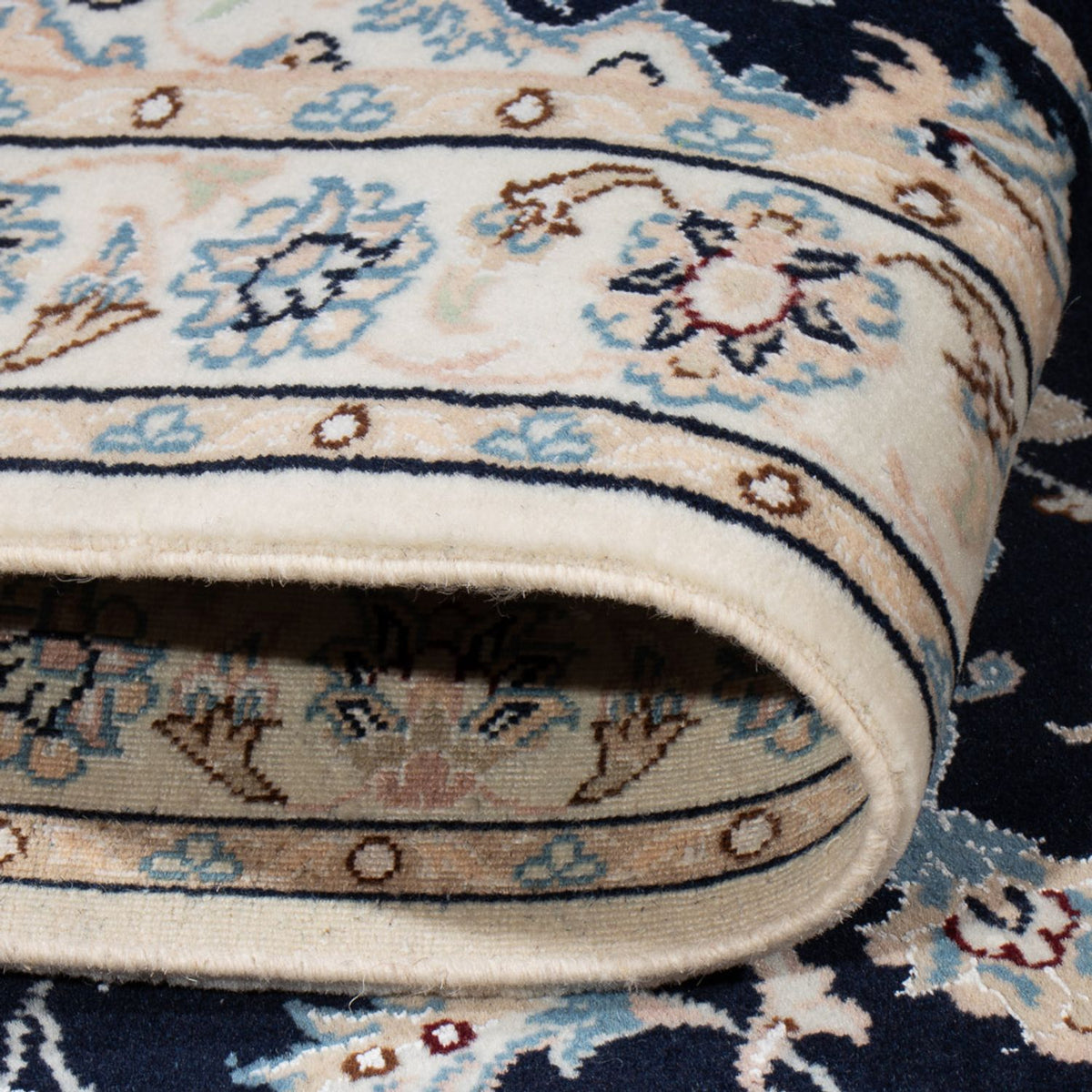 Alfombra Persa - Nain - Prima - 134 x 74 cm - azul oscuro