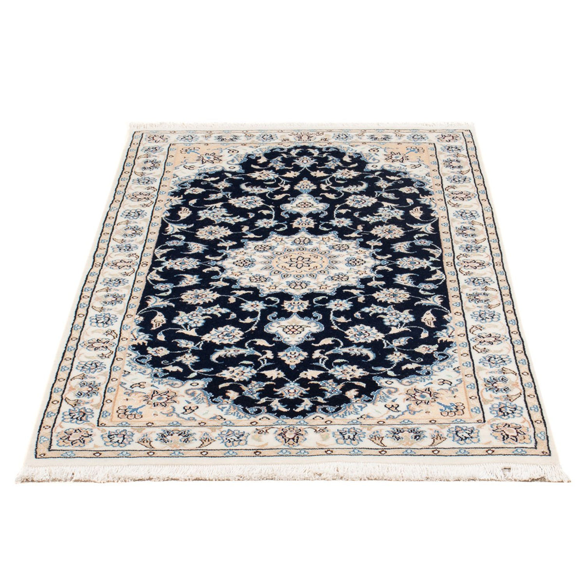 Alfombra Persa - Nain - Prima - 134 x 74 cm - azul oscuro