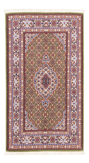 Alfombra persa - Clásica - Real - 129 x 80 cm - verde