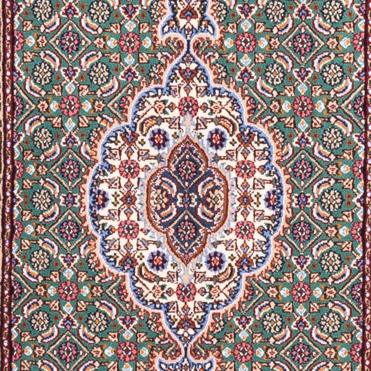 Alfombra persa - Clásica - Real - 132 x 80 cm - verde claro