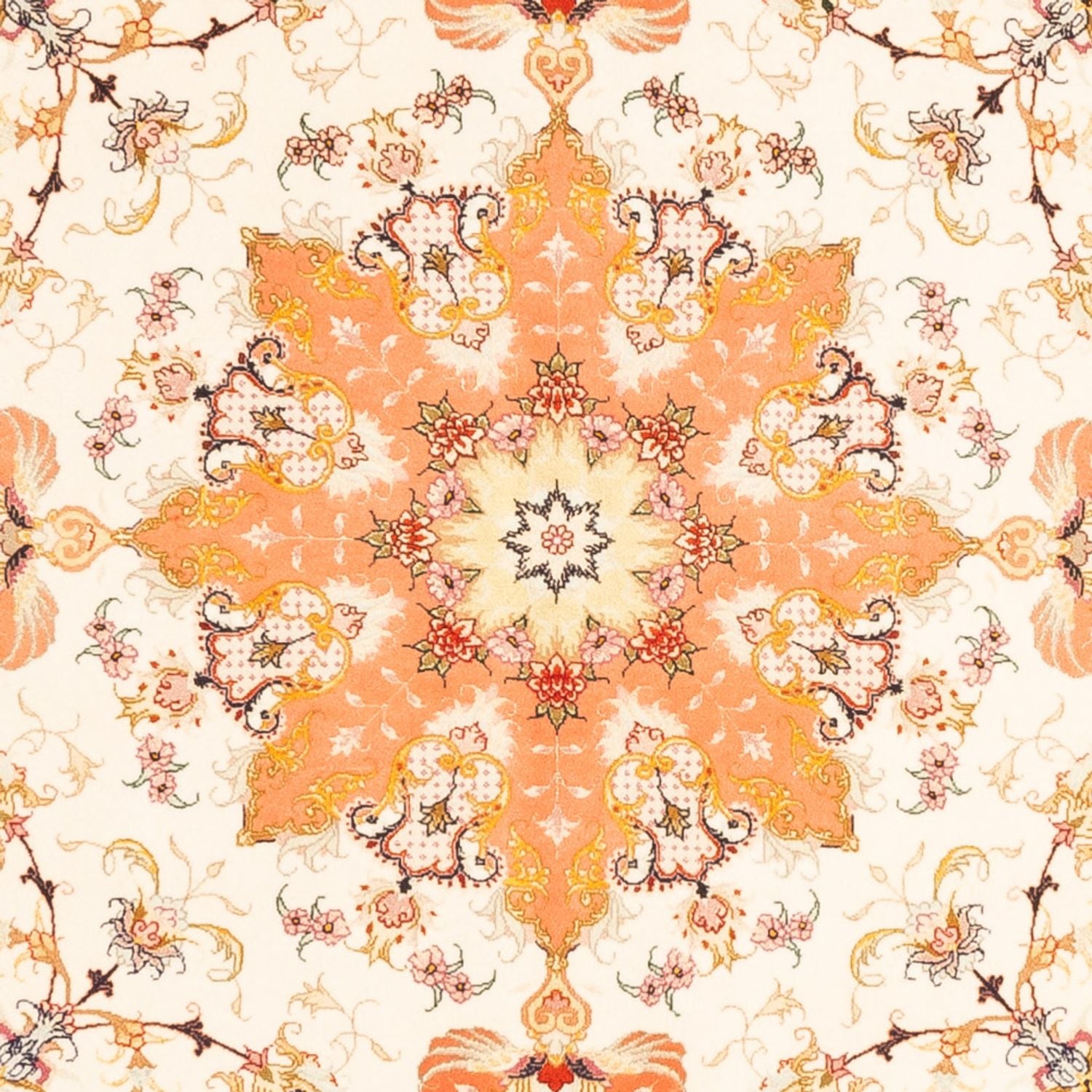Alfombra Persa - Tabriz - Real cuadrado  - 205 x 203 cm - crema