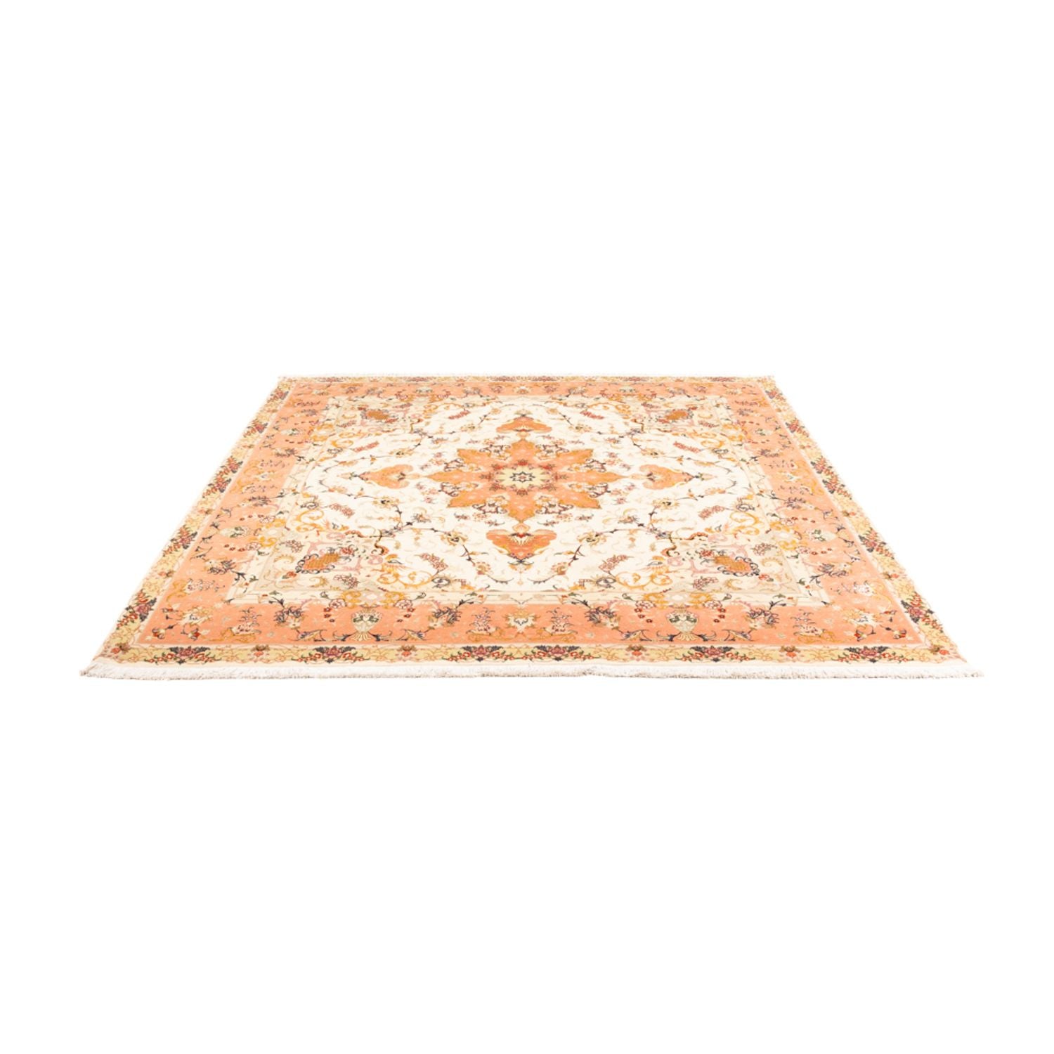 Alfombra Persa - Tabriz - Real cuadrado  - 205 x 203 cm - crema