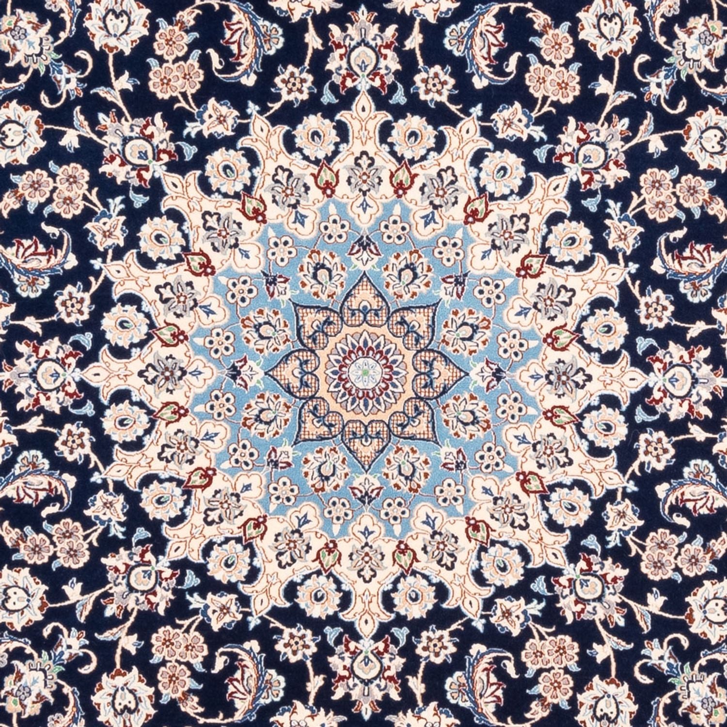 Alfombra Persa - Nain - Prima cuadrado  - 212 x 212 cm - azul oscuro