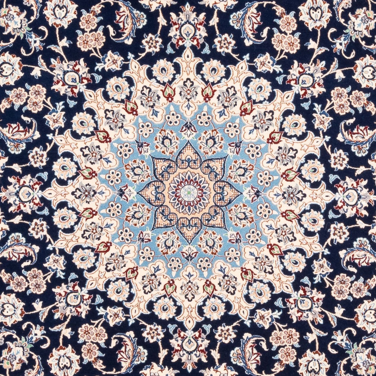 Alfombra Persa - Nain - Prima cuadrado  - 212 x 212 cm - azul oscuro