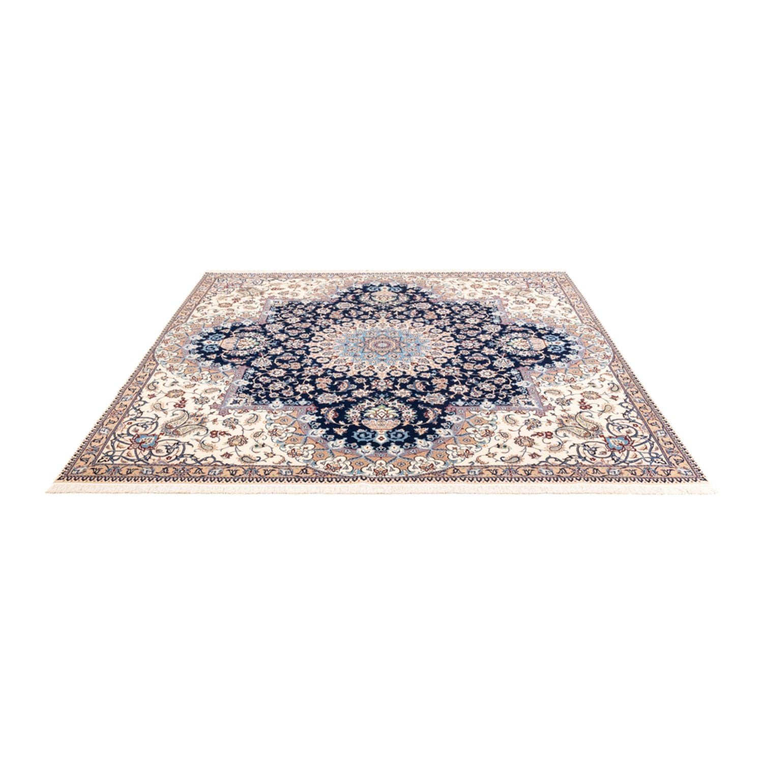 Alfombra Persa - Nain - Prima cuadrado  - 212 x 212 cm - azul oscuro