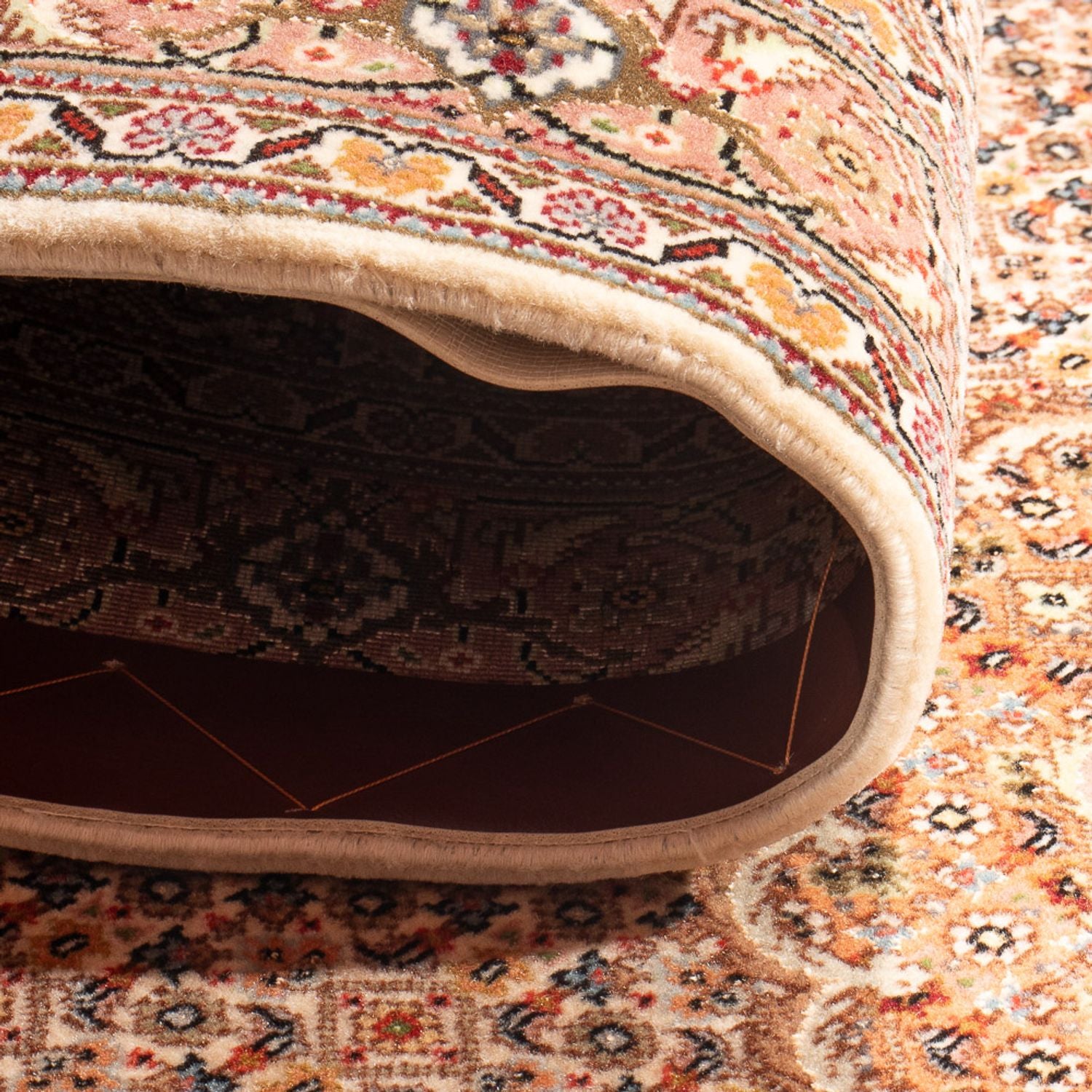 Alfombra de pasillo Alfombra Persa - Tabriz - Real - 407 x 78 cm - beige