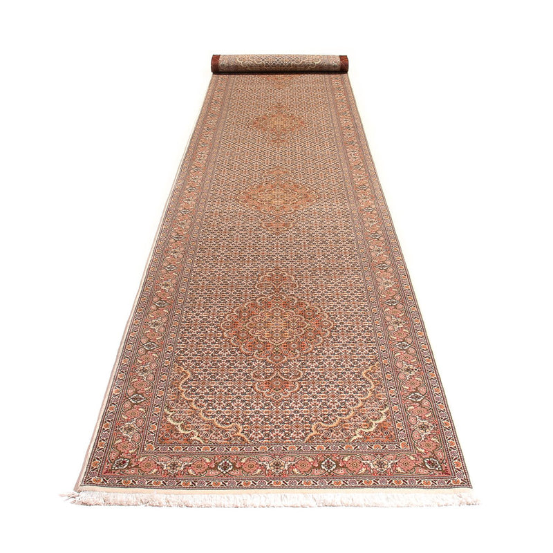 Alfombra de pasillo Alfombra Persa - Tabriz - Real - 407 x 78 cm - beige
