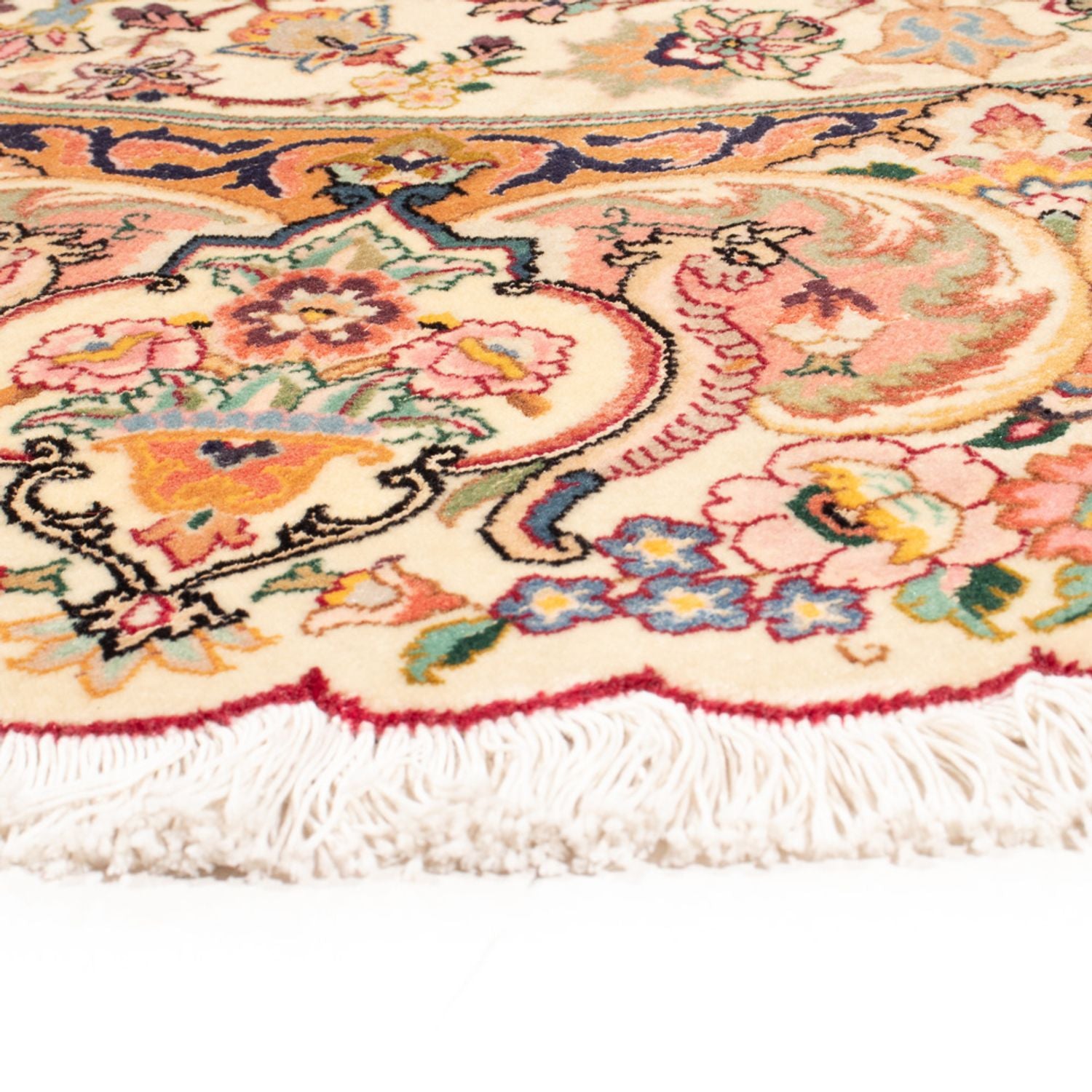 Alfombra Persa - Tabriz - Real redondo  - 200 x 200 cm - crema