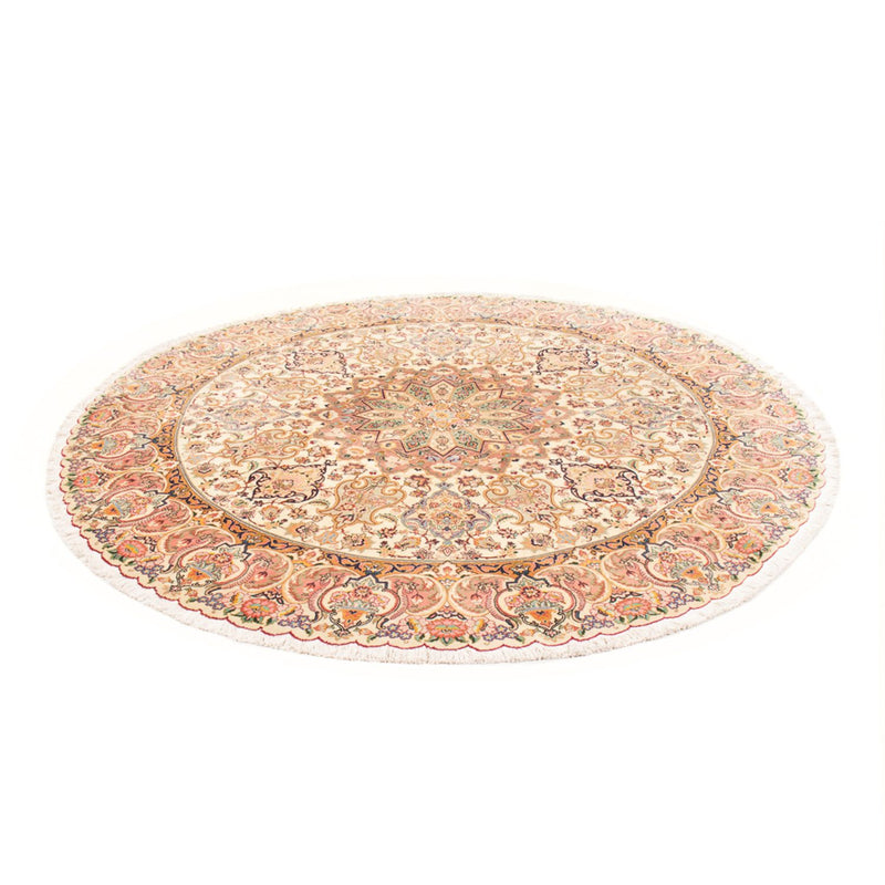 Alfombra Persa - Tabriz - Real redondo  - 200 x 200 cm - crema