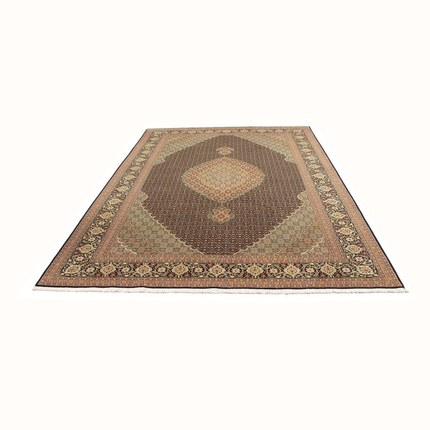 Alfombra Persa - Tabriz - Real - 296 x 199 cm - azul oscuro