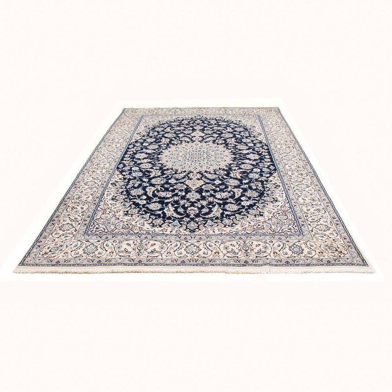 Alfombra persa - Nain - 304 x 200 cm - azul oscuro