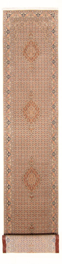 Alfombra de pasillo Alfombra Persa - Tabriz - Real - 403 x 82 cm - beige