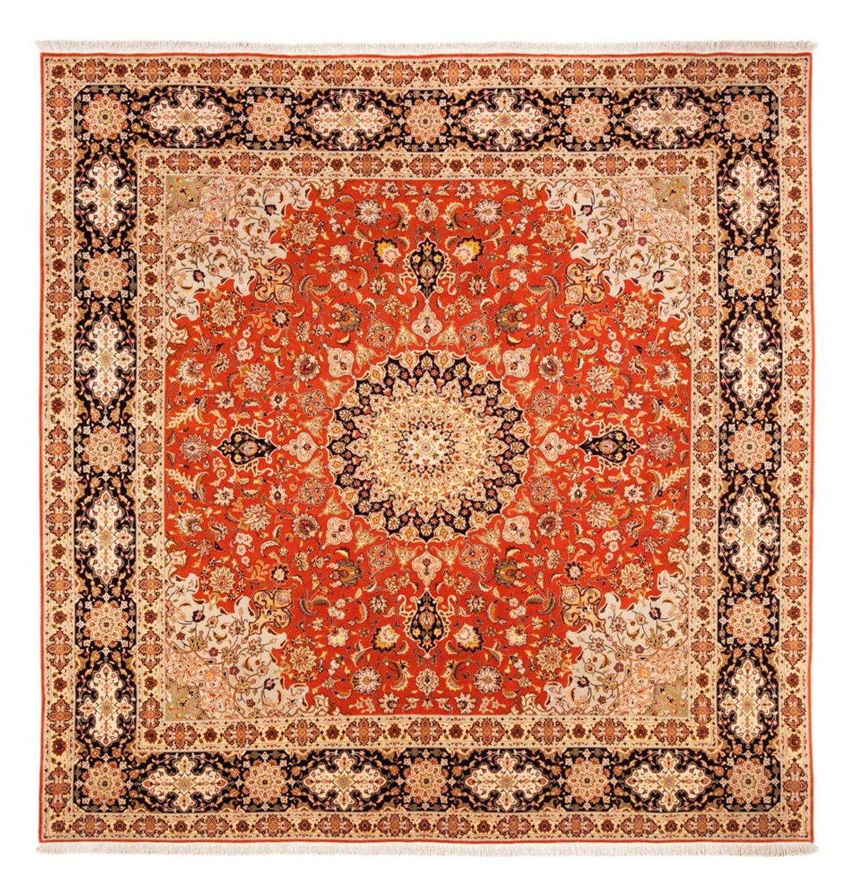 Alfombra persa - Tabriz cuadrado  - 253 x 249 cm - naranja
