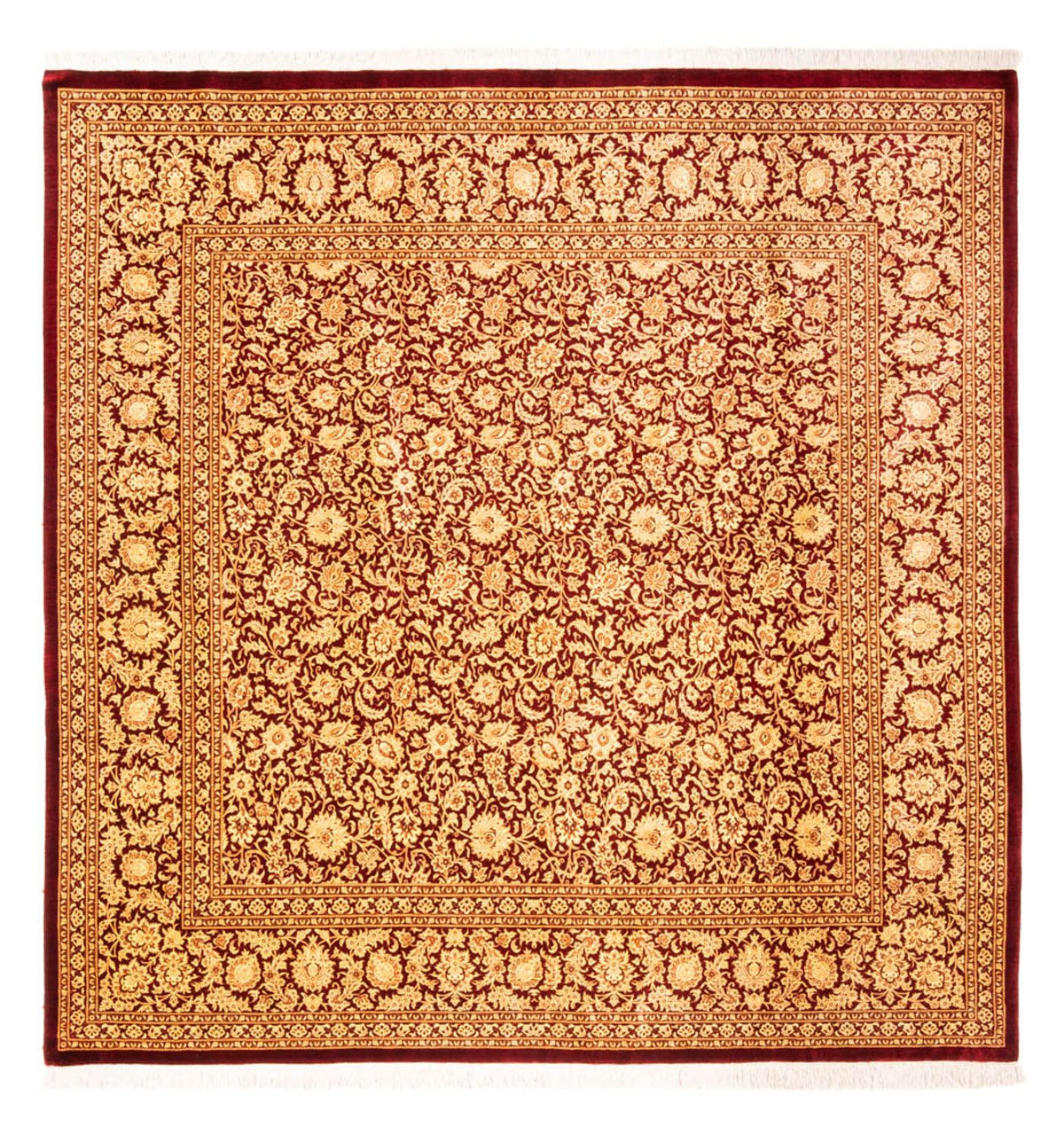 Alfombra de seda - Ghom Seda - Prima cuadrado  - 200 x 200 cm - oro