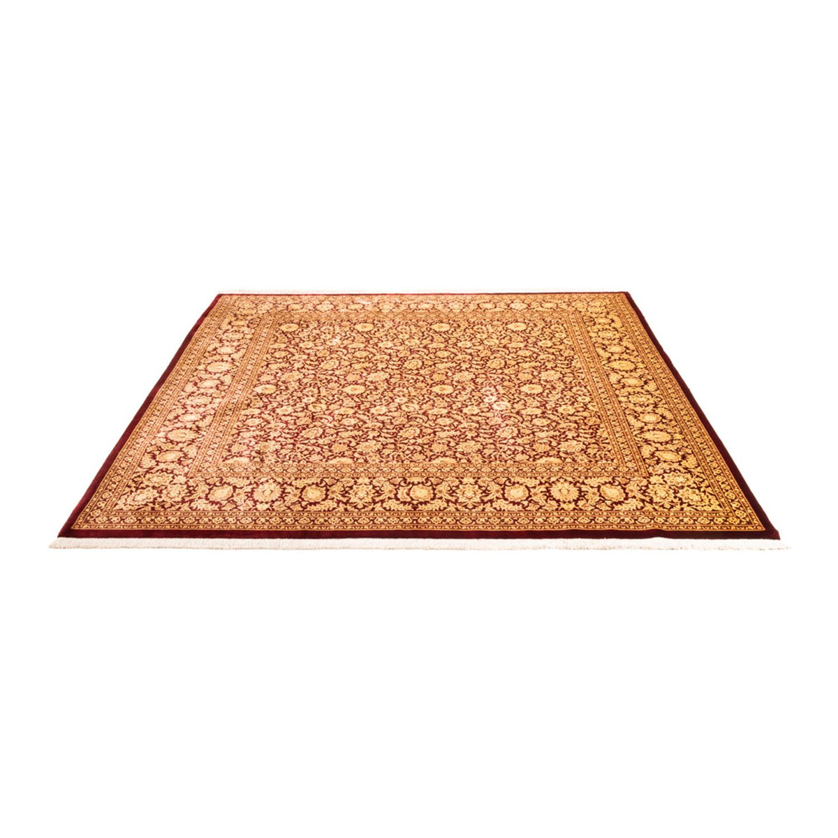 Alfombra de seda - Ghom Seda - Prima cuadrado  - 200 x 200 cm - oro