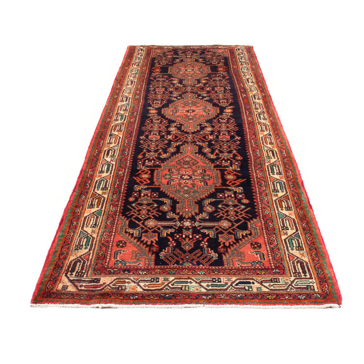 Alfombra de pasillo Alfombra persa - Nómada - 342 x 114 cm - azul oscuro