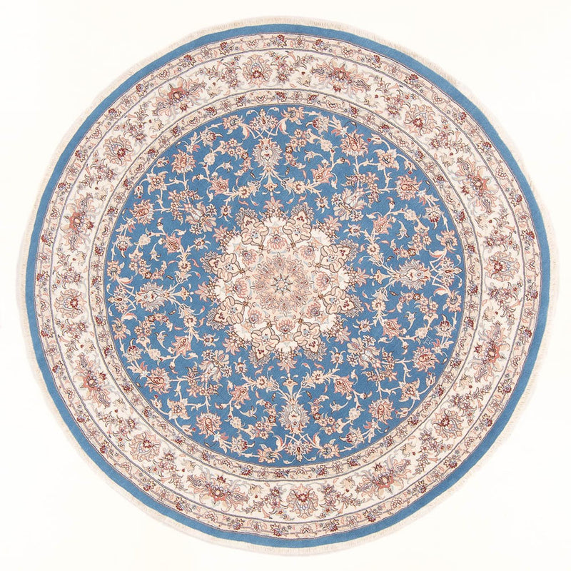 Alfombra Persa - Tabriz - Real redondo  - 200 x 200 cm - azul