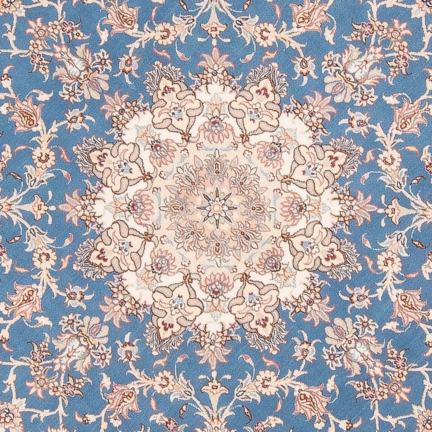 Alfombra Persa - Tabriz - Real redondo  - 200 x 200 cm - azul
