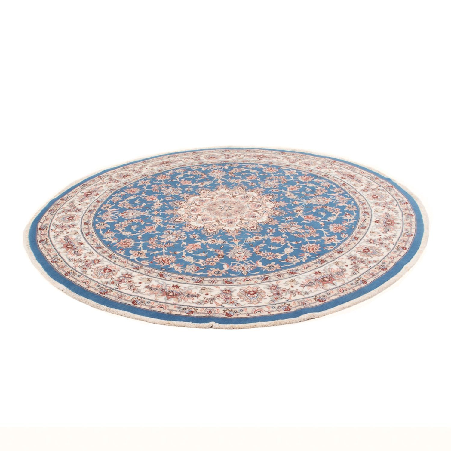 Alfombra Persa - Tabriz - Real redondo  - 200 x 200 cm - azul