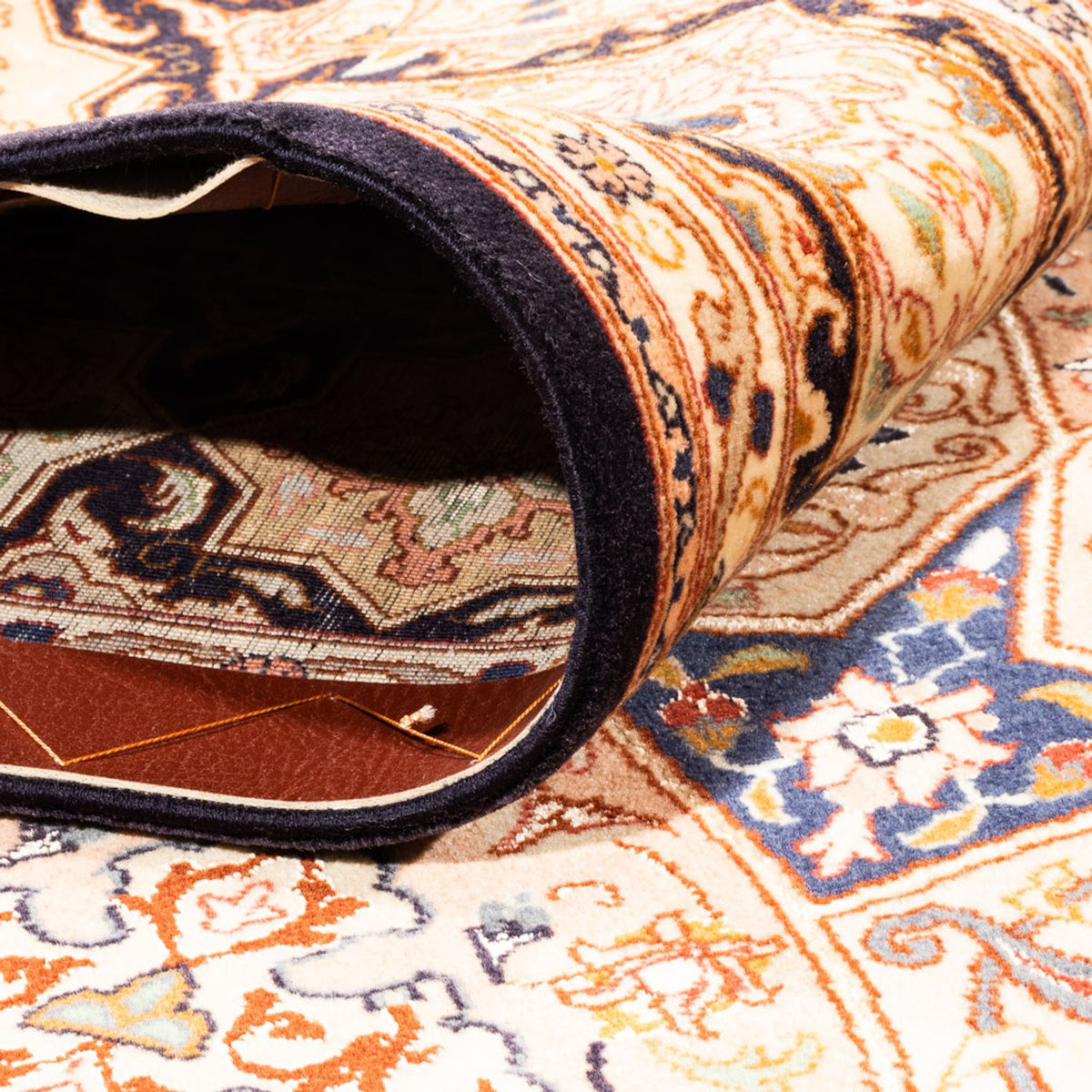 Alfombra Persa - Tabriz - Real cuadrado  - 200 x 200 cm - beige claro