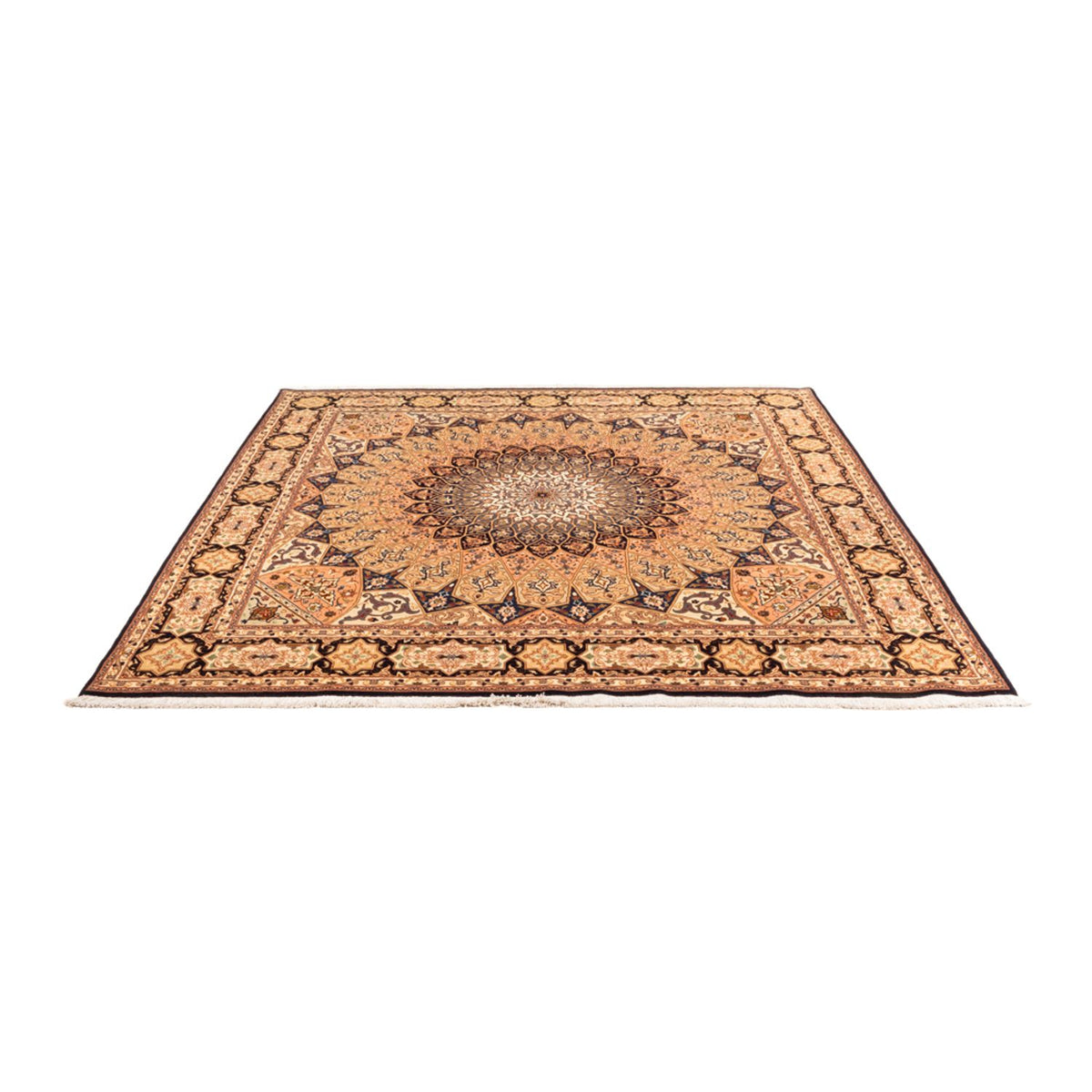 Alfombra Persa - Tabriz - Real cuadrado  - 200 x 200 cm - beige claro