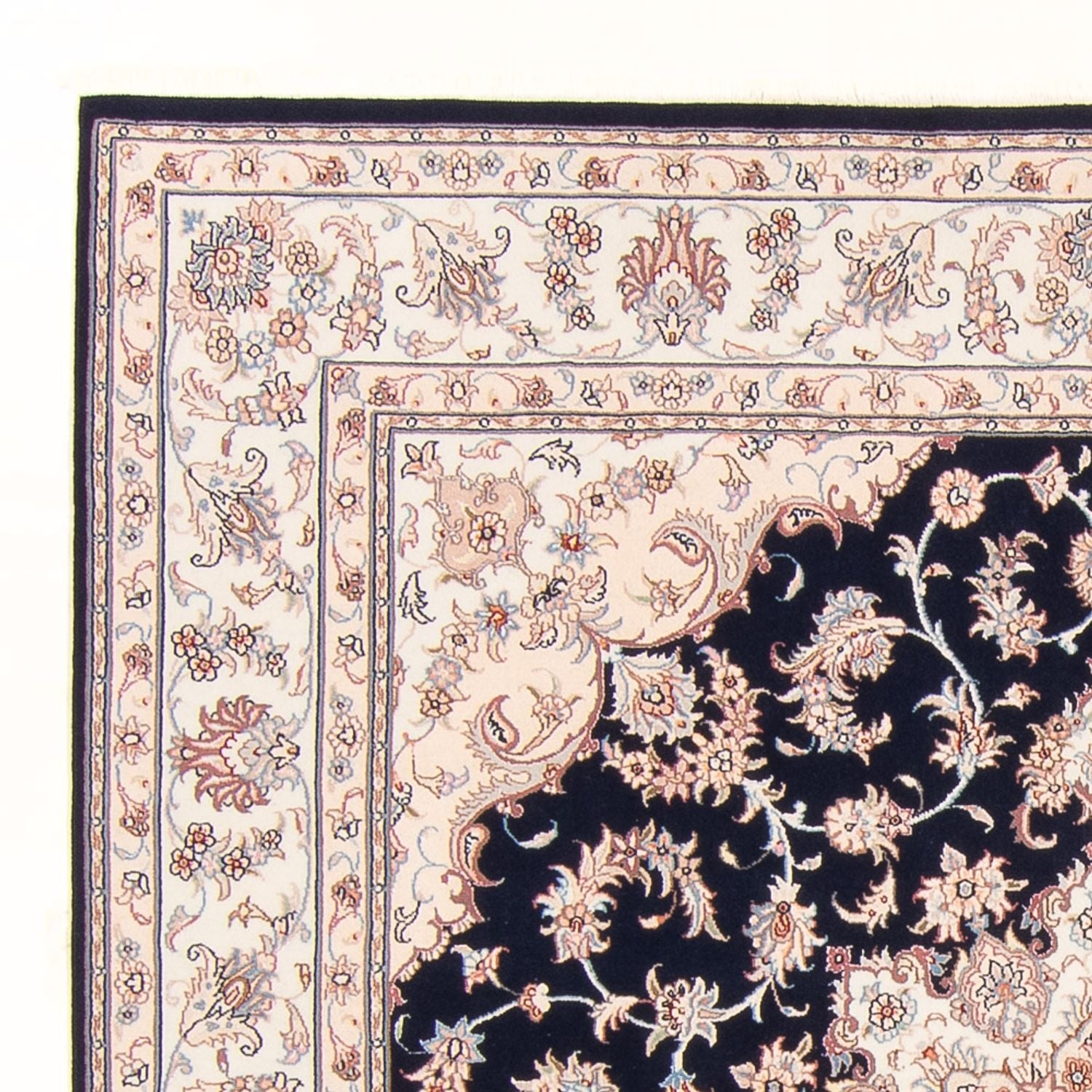 Alfombra Persa - Tabriz - Real - 220 x 198 cm - azul oscuro