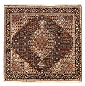 Alfombra Persa - Tabriz - Real cuadrado  - 203 x 198 cm - beige oscuro
