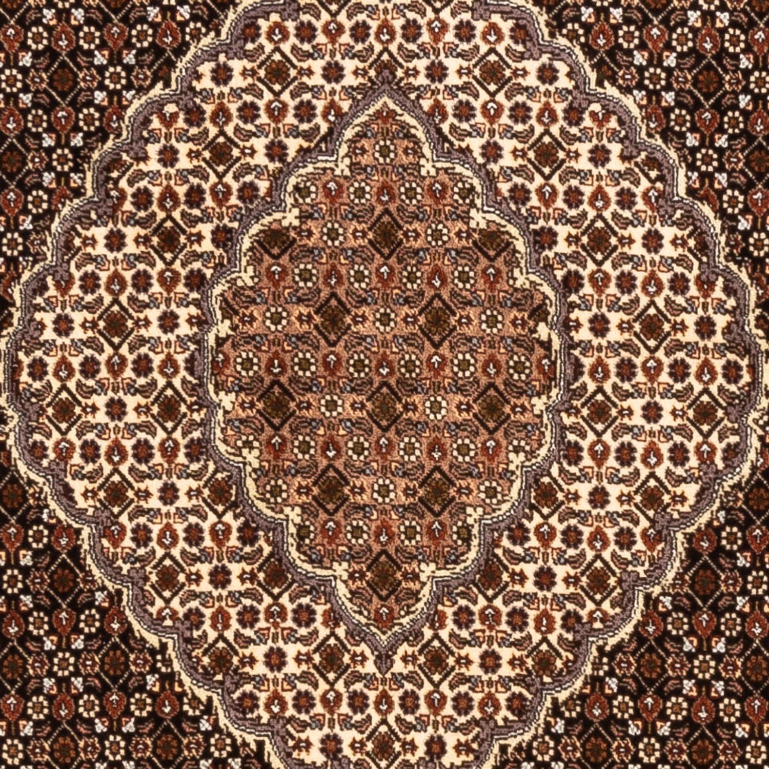 Alfombra Persa - Tabriz - Real cuadrado  - 203 x 198 cm - beige oscuro