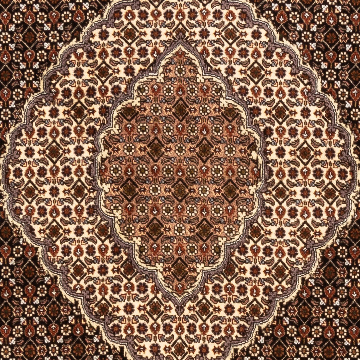 Alfombra Persa - Tabriz - Real cuadrado  - 203 x 198 cm - beige oscuro
