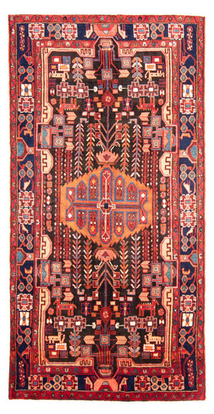 Alfombra persa - Nómada - 280 x 150 cm - azul oscuro
