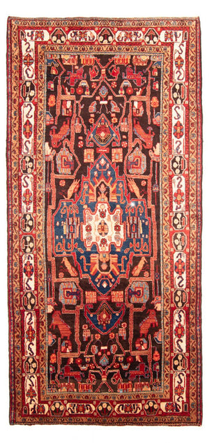 Alfombra persa - Nómada - 313 x 160 cm - azul oscuro