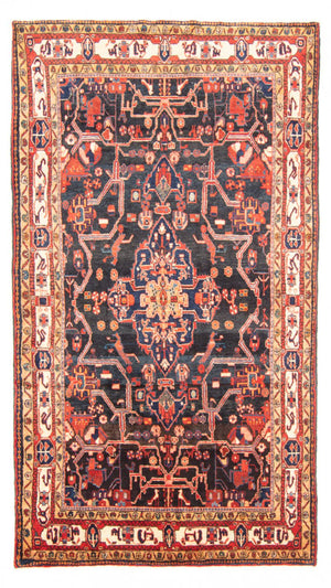 Alfombra persa - Nómada - 277 x 165 cm - azul oscuro
