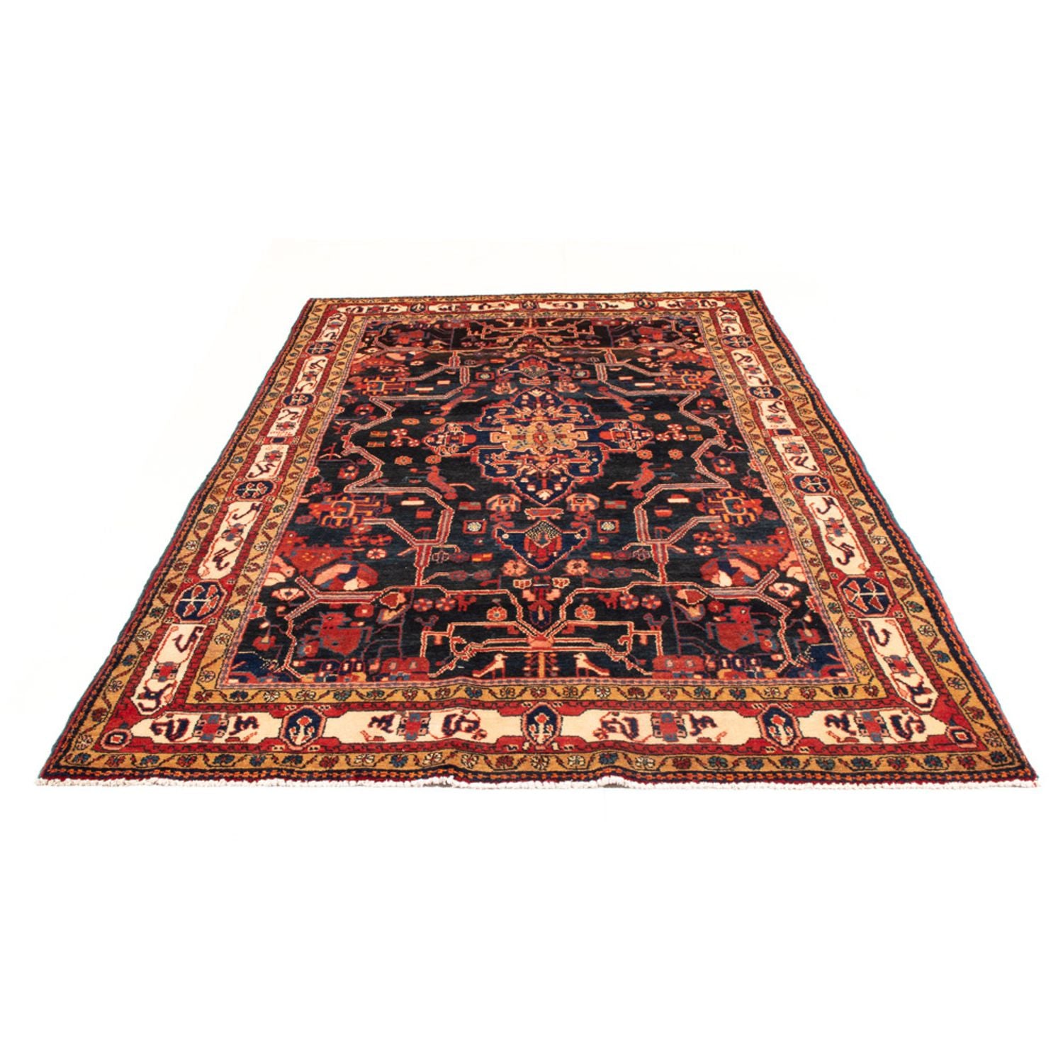 Alfombra persa - Nómada - 277 x 165 cm - azul oscuro