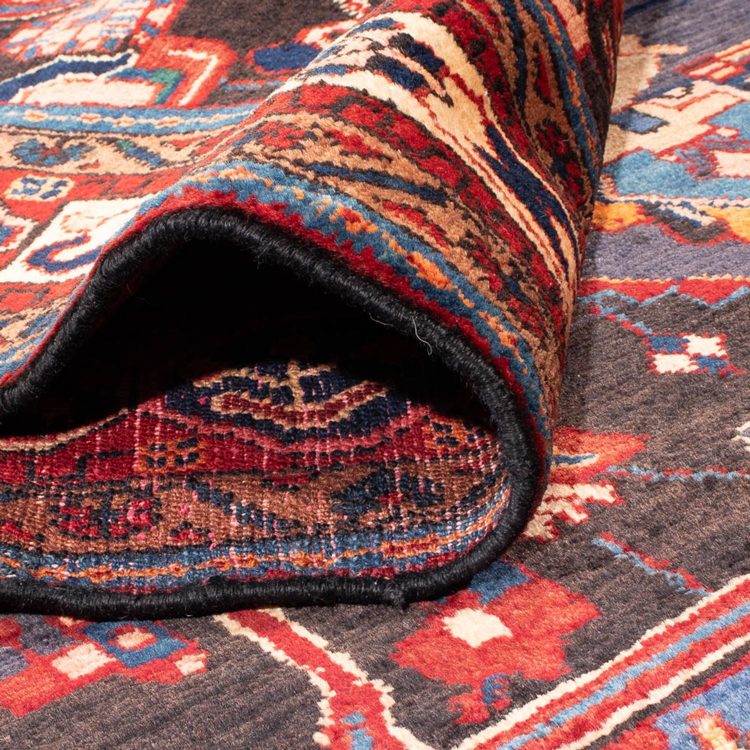 Alfombra persa - Nómada - 320 x 163 cm - azul oscuro