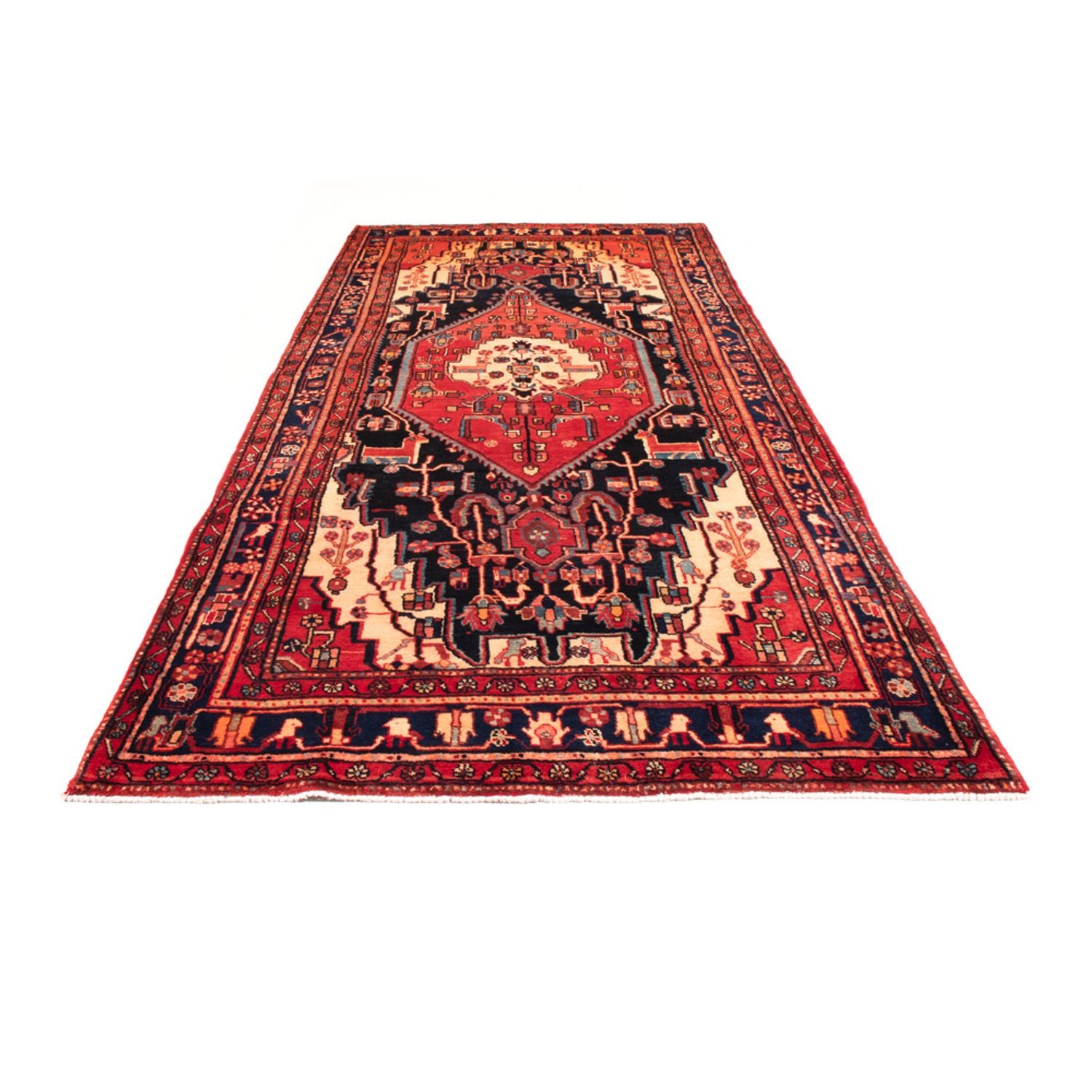 Alfombra persa - Nómada - 335 x 150 cm - azul oscuro