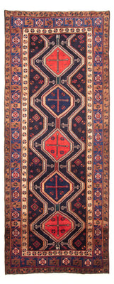 Alfombra de pasillo Alfombra persa - Nómada - 380 x 153 cm - azul oscuro