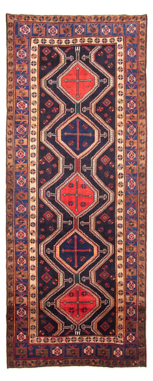 Alfombra de pasillo Alfombra persa - Nómada - 380 x 153 cm - azul oscuro