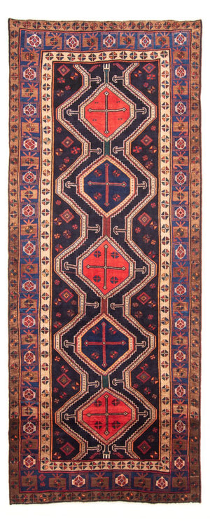 Alfombra de pasillo Alfombra persa - Nómada - 380 x 153 cm - azul oscuro