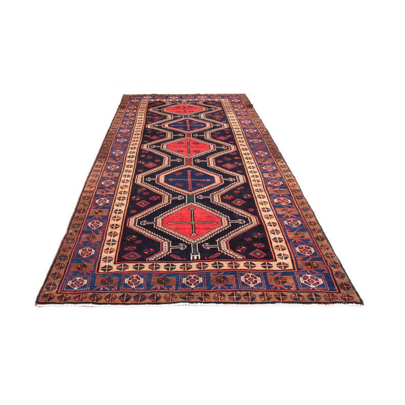 Alfombra de pasillo Alfombra persa - Nómada - 380 x 153 cm - azul oscuro