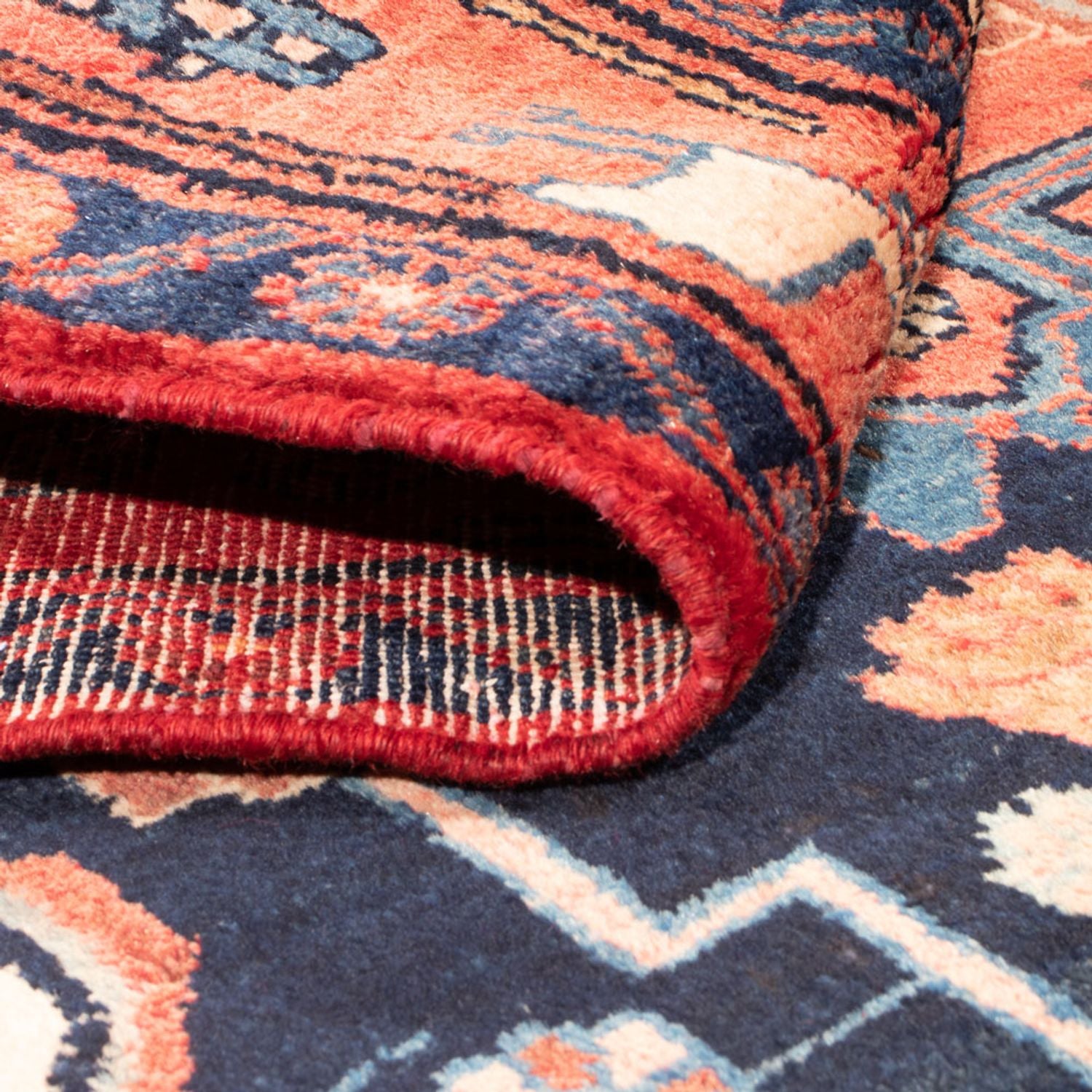 Alfombra persa - Nómada - 300 x 156 cm - azul oscuro