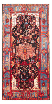 Alfombra persa - Nómada - 312 x 153 cm - azul oscuro