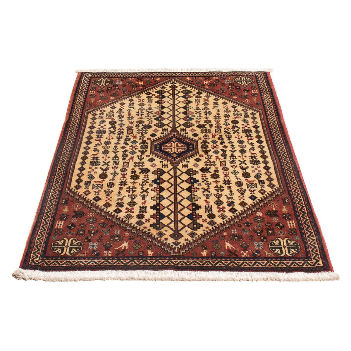 Alfombra persa - Nómada - 128 x 82 cm - crema