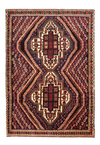 Alfombra persa - Nómada - 150 x 108 cm - rojo burdeos