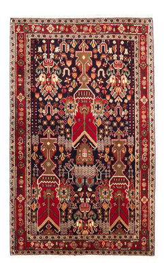 Alfombra persa - Nómada - 154 x 100 cm - rojo burdeos