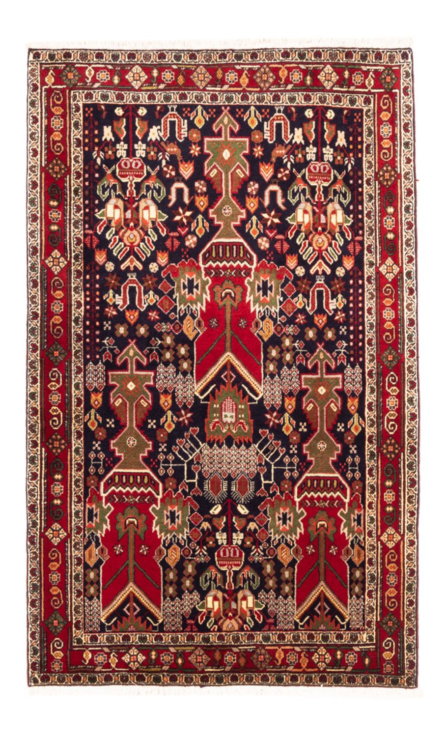 Alfombra persa - Nómada - 154 x 100 cm - rojo burdeos