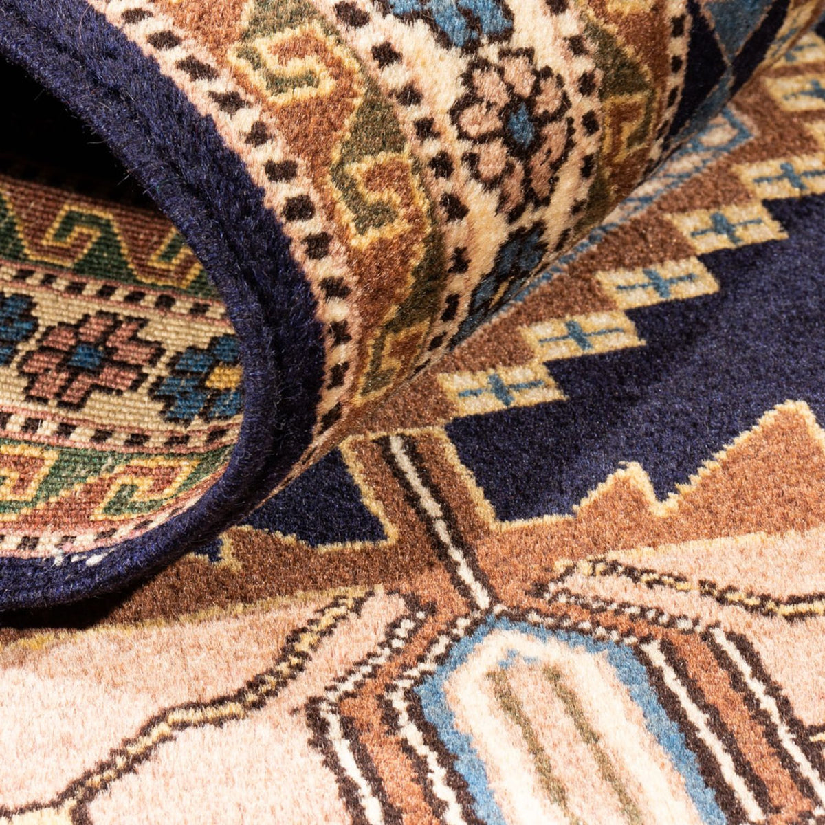 Alfombra persa - Nómada - 145 x 80 cm - azul oscuro